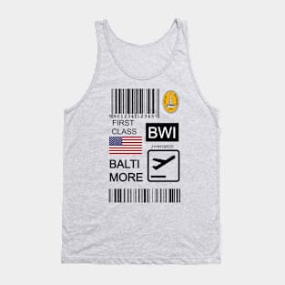 Baltimore United States travel ticket Tank Top